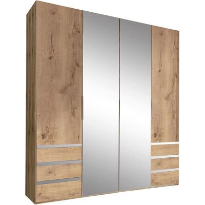 WIMEX Level Brauner Kleiderschrank mit Spiegel, 200x216x58cm - Kleiderschrank WIMEX Level Brauner Kleiderschrank mit Spiegel, 200x216x58cm - Kleiderschrank