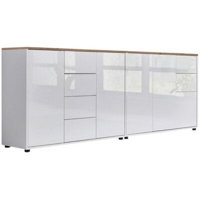 Mid.you , Weiß, Eiche Artisan, Weiß Hochglanz , Holzwerkstoff , 3 Fächer , 6 Schublade(n) Schubladen , 211x73x33 cm , Made in Germany , erweiterbar, stehend, in verschiedenen Holzdekoren erhältlich , Kleinmöbel, Kommoden, Sideboards Mid.you , Weiß, Eiche Artisan, Weiß Hochglanz , Holzwerkstoff , 3 Fächer , 6 Schublade(n) Schubladen , 211x73x33 cm , Made in Germany , erweiterbar, stehend, in verschiedenen Holzdekoren erhältlich , Kleinmöbel, Kommoden, Sideboards