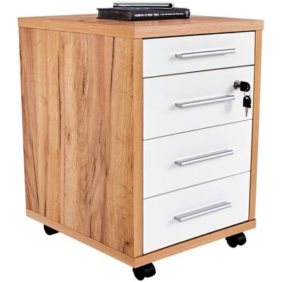 Ondega , Eichefarben , Holzwerkstoff , 4 Schublade(n) Schubladen , 43x62x48 cm , Büromöbel, Rollcontainer Ondega , Eichefarben , Holzwerkstoff , 4 Schublade(n) Schubladen , 43x62x48 cm , Büromöbel, Rollcontainer