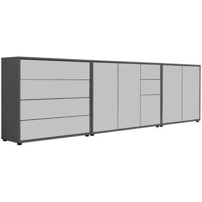 Mid.you , Anthrazit, Weiß , Holzwerkstoff , 4 Fächer , 6 Schublade(n) Schubladen , 263.5x73x33 cm , Made in Germany , erweiterbar, stehend, in verschiedenen Größen erhältlich , Kleinmöbel, Kommoden, Sideboards Mid.you , Anthrazit, Weiß , Holzwerkstoff , 4 Fächer , 6 Schublade(n) Schubladen , 263.5x73x33 cm , Made in Germany , erweiterbar, stehend, in verschiedenen Größen erhältlich , Kleinmöbel, Kommoden, Sideboards