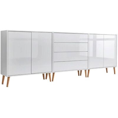 Mid.you , Weiß, Weiß Hochglanz , Holzwerkstoff , 6 Fächer , 4 Schublade(n) Schubladen , 237x86x33 cm , Made in Germany , erweiterbar, stehend , Kleinmöbel, Kommoden, Sideboards Mid.you , Weiß, Weiß Hochglanz , Holzwerkstoff , 6 Fächer , 4 Schublade(n) Schubladen , 237x86x33 cm , Made in Germany , erweiterbar, stehend , Kleinmöbel, Kommoden, Sideboards