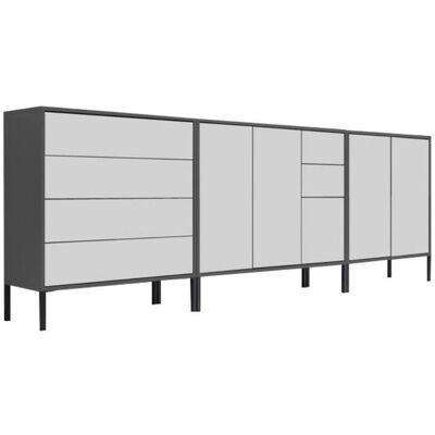 Mid.you , Anthrazit, Weiß , Holzwerkstoff , 5 Fächer , 6 Schublade(n) Schubladen , 263.5x86x33 cm , Made in Germany , erweiterbar, stehend, in verschiedenen Größen erhältlich , Kleinmöbel, Kommoden, Sideboards Mid.you , Anthrazit, Weiß , Holzwerkstoff , 5 Fächer , 6 Schublade(n) Schubladen , 263.5x86x33 cm , Made in Germany , erweiterbar, stehend, in verschiedenen Größen erhältlich , Kleinmöbel, Kommoden, Sideboards