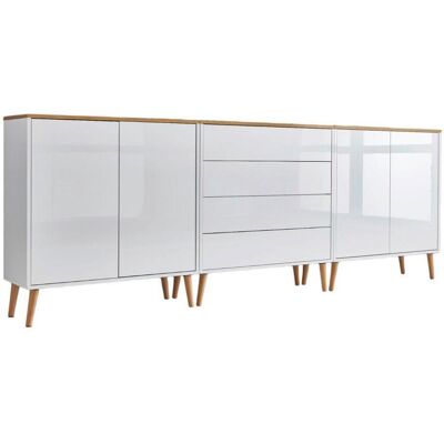 Mid.you , Weiß, Eiche Artisan, Weiß Hochglanz , Holzwerkstoff , 6 Fächer , 4 Schublade(n) Schubladen , 237x86x33 cm , Made in Germany , erweiterbar, stehend , Kleinmöbel, Kommoden, Sideboards Mid.you , Weiß, Eiche Artisan, Weiß Hochglanz , Holzwerkstoff , 6 Fächer , 4 Schublade(n) Schubladen , 237x86x33 cm , Made in Germany , erweiterbar, stehend , Kleinmöbel, Kommoden, Sideboards