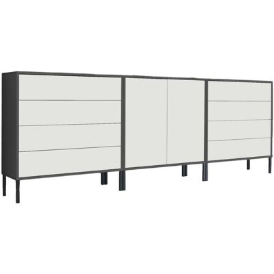 Mid.you , Anthrazit, Weiß , Holzwerkstoff , 3 Fächer , 8 Schublade(n) Schubladen , 237x86x33 cm , Made in Germany , erweiterbar, stehend , Kleinmöbel, Kommoden, Sideboards Mid.you , Anthrazit, Weiß , Holzwerkstoff , 3 Fächer , 8 Schublade(n) Schubladen , 237x86x33 cm , Made in Germany , erweiterbar, stehend , Kleinmöbel, Kommoden, Sideboards