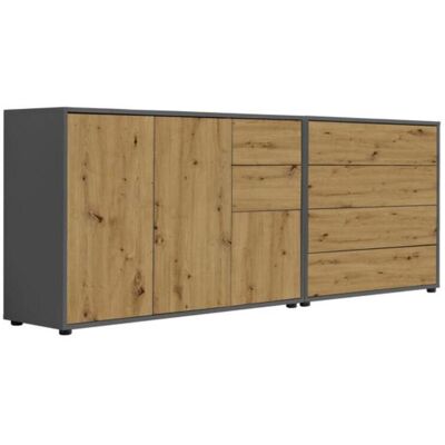 Mid.you , Anthrazit, Eiche Artisan , Holzwerkstoff , 1 Fächer , 6 Schublade(n) Schubladen , 184.5x73x33 cm , Made in Germany , erweiterbar, stehend, in verschiedenen Größen erhältlich , Kleinmöbel, Kommoden, Sideboards Mid.you , Anthrazit, Eiche Artisan , Holzwerkstoff , 1 Fächer , 6 Schublade(n) Schubladen , 184.5x73x33 cm , Made in Germany , erweiterbar, stehend, in verschiedenen Größen erhältlich , Kleinmöbel, Kommoden, Sideboards