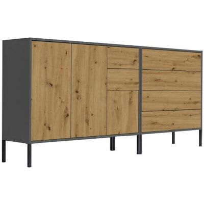 Mid.you , Anthrazit, Eiche Artisan , Holzwerkstoff , 1 Fächer , 6 Schublade(n) Schubladen , 184.5x86x33 cm , Made in Germany , erweiterbar, stehend, in verschiedenen Größen erhältlich , Kleinmöbel, Kommoden, Sideboards Mid.you , Anthrazit, Eiche Artisan , Holzwerkstoff , 1 Fächer , 6 Schublade(n) Schubladen , 184.5x86x33 cm , Made in Germany , erweiterbar, stehend, in verschiedenen Größen erhältlich , Kleinmöbel, Kommoden, Sideboards