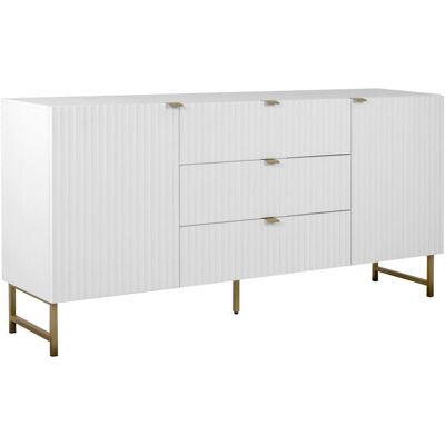 Calicosy Weißes Sideboard mit 3D-Wellenstruktur - 179x90cm Calicosy Weißes Sideboard mit 3D-Wellenstruktur - 179x90cm
