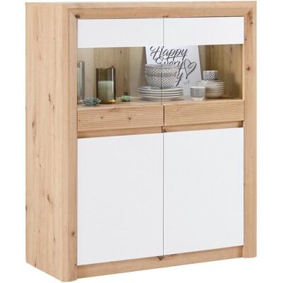 James Wood , Weiß, Eichefarben , Holzwerkstoff , 4 Fächer , 100x120x41 cm , Beimöbel erhältlich , James Wood , Weiß, Eichefarben , Holzwerkstoff , 4 Fächer , 100x120x41 cm , Beimöbel erhältlich ,