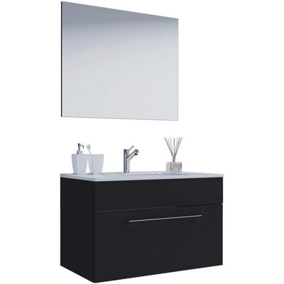 Mid.you , Schwarz , Holzwerkstoff , 1 Schublade(n) Schubladen , 80 cm , hängend , Mid.you , Schwarz , Holzwerkstoff , 1 Schublade(n) Schubladen , 80 cm , hängend ,
