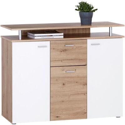 Möbelix , Weiß, Eiche Artisan , Holzwerkstoff , 2 Fächer , 1 Schublade(n) Schubladen , 117x92.3x38 cm , Kleinmöbel, Kommoden, Kommoden Möbelix , Weiß, Eiche Artisan , Holzwerkstoff , 2 Fächer , 1 Schublade(n) Schubladen , 117x92.3x38 cm , Kleinmöbel, Kommoden, Kommoden