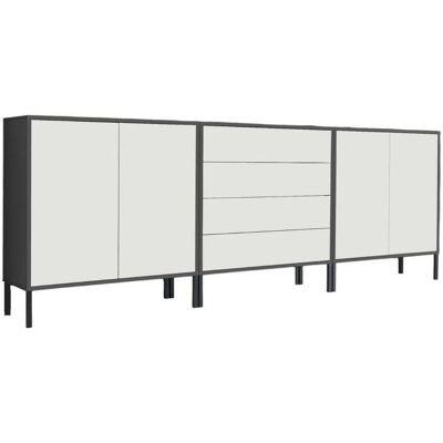 Mid.you , Anthrazit, Weiß , Holzwerkstoff , 6 Fächer , 4 Schublade(n) Schubladen , 237x86x33 cm , Made in Germany , erweiterbar, stehend , Kleinmöbel, Kommoden, Sideboards Mid.you , Anthrazit, Weiß , Holzwerkstoff , 6 Fächer , 4 Schublade(n) Schubladen , 237x86x33 cm , Made in Germany , erweiterbar, stehend , Kleinmöbel, Kommoden, Sideboards
