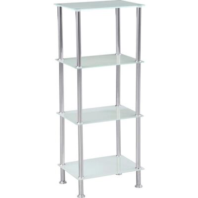 Luca Bessoni , Weiß, Edelstahlfarben , Metall, Glas , 40x99 cm , Kleinmöbel, Regale, Bücherregale Luca Bessoni , Weiß, Edelstahlfarben , Metall, Glas , 40x99 cm , Kleinmöbel, Regale, Bücherregale