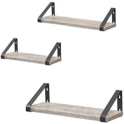 Mid.you , Schwarz, Greige , Metall, Holzwerkstoff , 3 Fächer , 40x11x12 cm , Kleinmöbel, Regale, Wandregale & Hängeregale, Wandregal-Sets Mid.you , Schwarz, Greige , Metall, Holzwerkstoff , 3 Fächer , 40x11x12 cm , Kleinmöbel, Regale, Wandregale & Hängeregale, Wandregal-Sets