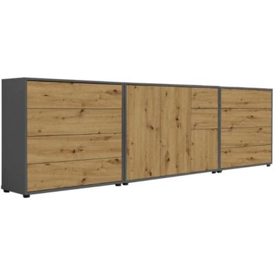 Mid.you , Anthrazit, Eiche Artisan , Holzwerkstoff , 1 Fächer , 10 Schublade(n) Schubladen , 263.5x73x33 cm , Made in Germany , in verschiedenen Größen erhältlich, erweiterbar, stehend , Kleinmöbel, Kommoden, Sideboards Mid.you , Anthrazit, Eiche Artisan , Holzwerkstoff , 1 Fächer , 10 Schublade(n) Schubladen , 263.5x73x33 cm , Made in Germany , in verschiedenen Größen erhältlich, erweiterbar, stehend , Kleinmöbel, Kommoden, Sideboards