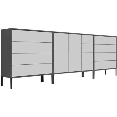 Mid.you , Anthrazit, Weiß , Holzwerkstoff , 1 Fächer , 10 Schublade(n) Schubladen , 263.5x86x33 cm , Made in Germany , erweiterbar, stehend, in verschiedenen Größen erhältlich , Kleinmöbel, Kommoden, Sideboards Mid.you , Anthrazit, Weiß , Holzwerkstoff , 1 Fächer , 10 Schublade(n) Schubladen , 263.5x86x33 cm , Made in Germany , erweiterbar, stehend, in verschiedenen Größen erhältlich , Kleinmöbel, Kommoden, Sideboards