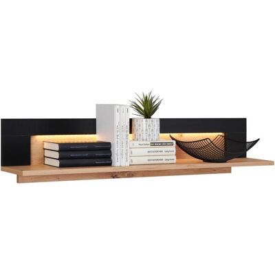 MÖBELIX , Schwarz, Eichefarben , Holzwerkstoff , 110x23x19.6 cm , Kleinmöbel, Regale, Wandregale & Hängeregale, Wandboards MÖBELIX , Schwarz, Eichefarben , Holzwerkstoff , 110x23x19.6 cm , Kleinmöbel, Regale, Wandregale & Hängeregale, Wandboards