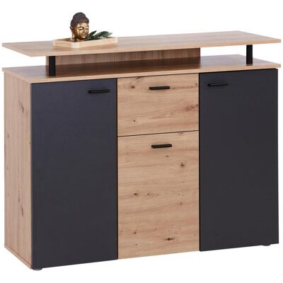 Möbelix , Anthrazit, Eiche Artisan , Holzwerkstoff , 2 Fächer , 1 Schublade(n) Schubladen , 117x92.3x38 cm , Kleinmöbel, Kommoden, Kommoden Möbelix , Anthrazit, Eiche Artisan , Holzwerkstoff , 2 Fächer , 1 Schublade(n) Schubladen , 117x92.3x38 cm , Kleinmöbel, Kommoden, Kommoden