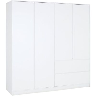 Möbelix , Weiß , Holzwerkstoff , 2 Fächer , 2 Schublade(n) Schubladen , 195x205.5x56.6 cm , Schlafzimmer, Kleiderschränke, Drehtürenschränke Möbelix , Weiß , Holzwerkstoff , 2 Fächer , 2 Schublade(n) Schubladen , 195x205.5x56.6 cm , Schlafzimmer, Kleiderschränke, Drehtürenschränke
