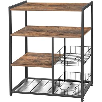 Mid.you , Braun, Schwarz , Metall, Holzwerkstoff , 4 Fächer , 80x35x95 cm , stehend , Kleinmöbel, Regale, Bücherregale Mid.you , Braun, Schwarz , Metall, Holzwerkstoff , 4 Fächer , 80x35x95 cm , stehend , Kleinmöbel, Regale, Bücherregale