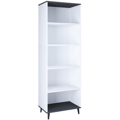 Mid.you , Anthrazit, Weiß , Holzwerkstoff , 4 Fächer , 60x184x31 cm , stehend , Kleinmöbel, Regale, Bücherregale Mid.you , Anthrazit, Weiß , Holzwerkstoff , 4 Fächer , 60x184x31 cm , stehend , Kleinmöbel, Regale, Bücherregale