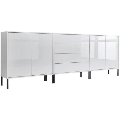 Mid.you , Weiß, Weiß Hochglanz , Holzwerkstoff , 6 Fächer , 4 Schublade(n) Schubladen , 237x86x33 cm , Made in Germany , erweiterbar, stehend , Kleinmöbel, Kommoden, Sideboards Mid.you , Weiß, Weiß Hochglanz , Holzwerkstoff , 6 Fächer , 4 Schublade(n) Schubladen , 237x86x33 cm , Made in Germany , erweiterbar, stehend , Kleinmöbel, Kommoden, Sideboards