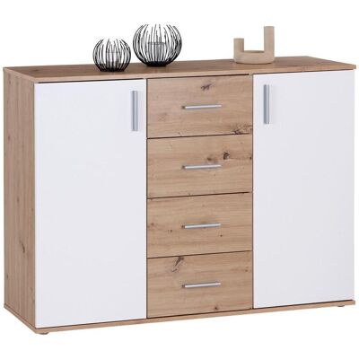 Möbelix , Weiß, Eiche Artisan , Holzwerkstoff , 4 Schublade(n) Schubladen , 132x94.8x38.3 cm , Kleinmöbel, Kommoden, Kommoden Möbelix , Weiß, Eiche Artisan , Holzwerkstoff , 4 Schublade(n) Schubladen , 132x94.8x38.3 cm , Kleinmöbel, Kommoden, Kommoden