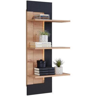 MÖBELIX , Schwarz, Fichtefarben , Holzwerkstoff , 49.1x110x21 cm , hängend , Kleinmöbel, Regale, Wandregale & Hängeregale, Wandregale MÖBELIX , Schwarz, Fichtefarben , Holzwerkstoff , 49.1x110x21 cm , hängend , Kleinmöbel, Regale, Wandregale & Hängeregale, Wandregale