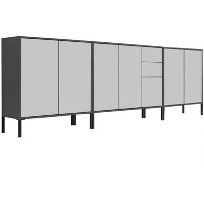 Mid.you , Anthrazit, Weiß , Holzwerkstoff , 7 Fächer , 2 Schublade(n) Schubladen , 263.5x86x33 cm , Made in Germany , erweiterbar, stehend, in verschiedenen Größen erhältlich , Kleinmöbel, Kommoden, Sideboards Mid.you , Anthrazit, Weiß , Holzwerkstoff , 7 Fächer , 2 Schublade(n) Schubladen , 263.5x86x33 cm , Made in Germany , erweiterbar, stehend, in verschiedenen Größen erhältlich , Kleinmöbel, Kommoden, Sideboards
