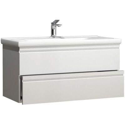 VCM 2-tlg. Badezimmermöbel-Set - Weiß - 100cm VCM 2-tlg. Badezimmermöbel-Set - Weiß - 100cm