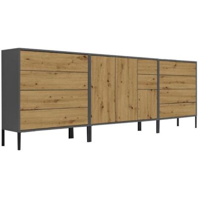 Mid.you , Anthrazit, Eiche Artisan , Holzwerkstoff , 1 Fächer , 10 Schublade(n) Schubladen , 263.5x86x33 cm , Made in Germany , erweiterbar, stehend, in verschiedenen Größen erhältlich , Kleinmöbel, Kommoden, Sideboards Mid.you , Anthrazit, Eiche Artisan , Holzwerkstoff , 1 Fächer , 10 Schublade(n) Schubladen , 263.5x86x33 cm , Made in Germany , erweiterbar, stehend, in verschiedenen Größen erhältlich , Kleinmöbel, Kommoden, Sideboards