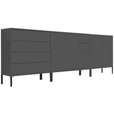 Mid.you , Anthrazit , Holzwerkstoff , 4 Fächer , 6 Schublade(n) Schubladen , 263.5x86x33 cm , Made in Germany , erweiterbar, stehend, in verschiedenen Größen erhältlich , Kleinmöbel, Kommoden, Sideboards Mid.you , Anthrazit , Holzwerkstoff , 4 Fächer , 6 Schublade(n) Schubladen , 263.5x86x33 cm , Made in Germany , erweiterbar, stehend, in verschiedenen Größen erhältlich , Kleinmöbel, Kommoden, Sideboards