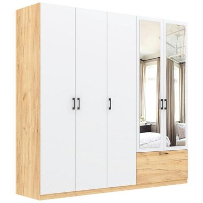 Möbelix , Klar, Weiß, Eiche Artisan , Glas, Holzwerkstoff , 3 Fächer , 1 Schublade(n) Schubladen , 225x210x54 cm , Schlafzimmer, Kleiderschränke, Drehtürenschränke Möbelix , Klar, Weiß, Eiche Artisan , Glas, Holzwerkstoff , 3 Fächer , 1 Schublade(n) Schubladen , 225x210x54 cm , Schlafzimmer, Kleiderschränke, Drehtürenschränke