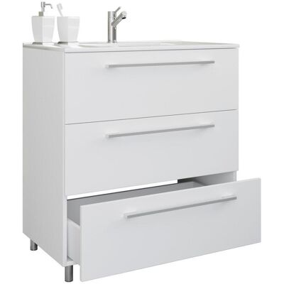 VCM 2-teiliges Badezimmer-Set Weiß - Badezimmermöbel VCM 2-teiliges Badezimmer-Set Weiß - Badezimmermöbel