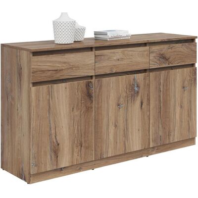 Möbelix , Eiche dunkel , Holzwerkstoff , 3 Fächer , 3 Schublade(n) Schubladen , 135x81x42 cm , Kleinmöbel, Kommoden, Kommoden Möbelix , Eiche dunkel , Holzwerkstoff , 3 Fächer , 3 Schublade(n) Schubladen , 135x81x42 cm , Kleinmöbel, Kommoden, Kommoden