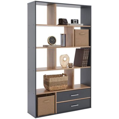 Möbelix , Anthrazit, Eiche Artisan , Holzwerkstoff , 8 Fächer , 2 Schublade(n) Schubladen , 110x184.6x32 cm , stehend , Kleinmöbel, Regale, Bücherregale Möbelix , Anthrazit, Eiche Artisan , Holzwerkstoff , 8 Fächer , 2 Schublade(n) Schubladen , 110x184.6x32 cm , stehend , Kleinmöbel, Regale, Bücherregale