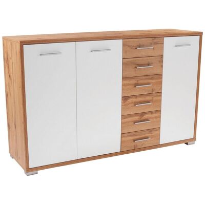 Möbelix , Weiß, Eichefarben , Holz , 4 Fächer , 6 Schublade(n) Schubladen , 190x105x44 cm , stehend , Kleinmöbel, Kommoden, Kommoden Möbelix , Weiß, Eichefarben , Holz , 4 Fächer , 6 Schublade(n) Schubladen , 190x105x44 cm , stehend , Kleinmöbel, Kommoden, Kommoden