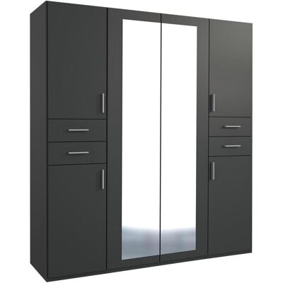 P & B , Graphitfarben , Holzwerkstoff , 5 Fächer , 4 Schublade(n) Schubladen , 180x208x58 cm , BQ - Bündnis für Qualität, Made in Germany, DIN EN ISO 9001 , in verschiedenen Größen erhältlich, in verschiedenen Holzdekoren erhältlich , P & B , Graphitfarben , Holzwerkstoff , 5 Fächer , 4 Schublade(n) Schubladen , 180x208x58 cm , BQ - Bündnis für Qualität, Made in Germany, DIN EN ISO 9001 , in verschiedenen Größen erhältlich, in verschiedenen Holzdekoren erhältlich ,