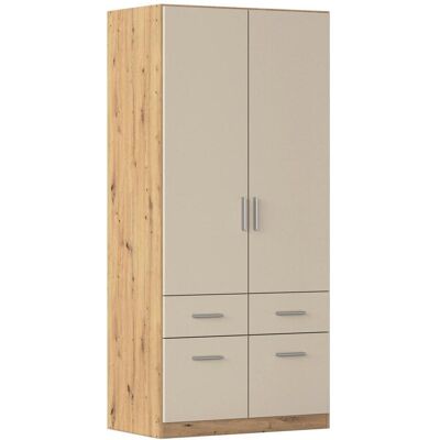 Möbelix , Champagner, Eiche Artisan , Holzwerkstoff , 2 Fächer , 4 Schublade(n) Schubladen , 91x197x54 cm , Blauer Engel, Goldenes M, Made in Germany , Schlafzimmer, Kleiderschränke, Drehtürenschränke Möbelix , Champagner, Eiche Artisan , Holzwerkstoff , 2 Fächer , 4 Schublade(n) Schubladen , 91x197x54 cm , Blauer Engel, Goldenes M, Made in Germany , Schlafzimmer, Kleiderschränke, Drehtürenschränke