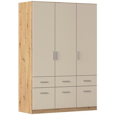 Möbelix , Champagner, Eiche Artisan , Holzwerkstoff , 2 Fächer , 6 Schublade(n) Schubladen , 136x197x54 cm , Blauer Engel, Goldenes M, Made in Germany , Schlafzimmer, Kleiderschränke, Drehtürenschränke Möbelix , Champagner, Eiche Artisan , Holzwerkstoff , 2 Fächer , 6 Schublade(n) Schubladen , 136x197x54 cm , Blauer Engel, Goldenes M, Made in Germany , Schlafzimmer, Kleiderschränke, Drehtürenschränke