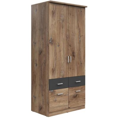 Möbelix , Graphitfarben, Eichefarben , Holzwerkstoff , 2 Fächer , 2 Schublade(n) Schubladen , 91x199x58 cm , in verschiedenen Größen erhältlich , Möbelix , Graphitfarben, Eichefarben , Holzwerkstoff , 2 Fächer , 2 Schublade(n) Schubladen , 91x199x58 cm , in verschiedenen Größen erhältlich ,