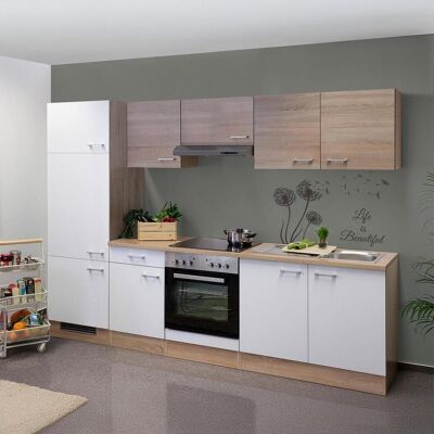 Möbelix , Weiß, Sonoma Eiche , Holzwerkstoff , 1 Schublade(n) Schubladen , einmalig seitenverkehrt montierbar, nur wie online abgebildet bestellbar , 270x200x60 cm , Made in Germany , links aufbaubar, rechts aufbaubar , Küche, Küchenblöcke, Küchenzeilen Möbelix , Weiß, Sonoma Eiche , Holzwerkstoff , 1 Schublade(n) Schubladen , einmalig seitenverkehrt montierbar, nur wie online abgebildet bestellbar , 270x200x60 cm , Made in Germany , links aufbaubar, rechts aufbaubar , Küche, Küchenblöcke, Küchenzeilen