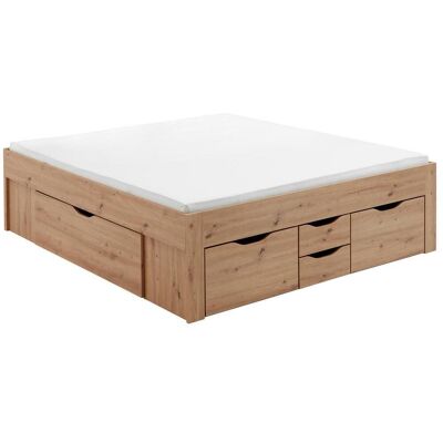 RELITA Stauraumbett - 180x200cm, Braun, 6 Schubladen, Ohne Kopfteil RELITA Stauraumbett - 180x200cm, Braun, 6 Schubladen, Ohne Kopfteil