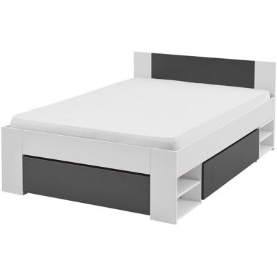 Möbelix , Anthrazit, Weiß , Holzwerkstoff , 140x200 cm , für Rollrost geeignet, mit Schubkästen, in verschiedenen Größen erhältlich , Möbelix , Anthrazit, Weiß , Holzwerkstoff , 140x200 cm , für Rollrost geeignet, mit Schubkästen, in verschiedenen Größen erhältlich ,