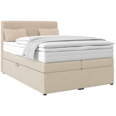 Möbelix , Creme , Textil , H2 , 140x200 cm , Bettkasten, gepolstertes Kopfteil, Stoffauswahl, Topper durchgehend, in verschiedenen Größen erhältlich, Matratze durchgehend , Möbelix , Creme , Textil , H2 , 140x200 cm , Bettkasten, gepolstertes Kopfteil, Stoffauswahl, Topper durchgehend, in verschiedenen Größen erhältlich, Matratze durchgehend ,