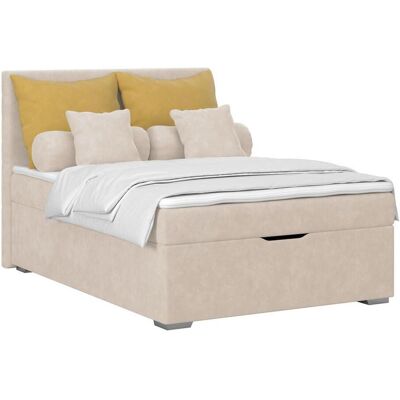 Möbelix , Beige , Holz, Textil , H3 , 140x200 cm , Bettkasten, gepolstertes Kopfteil , Möbelix , Beige , Holz, Textil , H3 , 140x200 cm , Bettkasten, gepolstertes Kopfteil ,