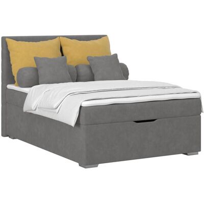 Möbelix , Dunkelgrau , Holz, Textil , H3 , 140x200 cm , Bettkasten, gepolstertes Kopfteil , Möbelix , Dunkelgrau , Holz, Textil , H3 , 140x200 cm , Bettkasten, gepolstertes Kopfteil ,