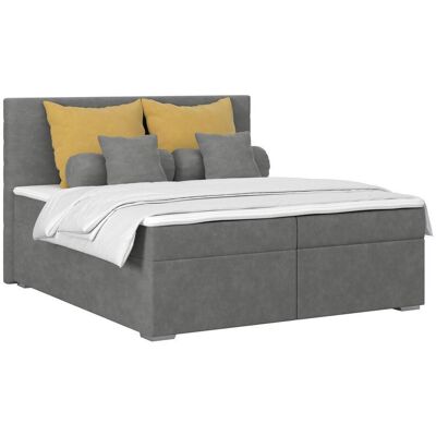 Möbelix , Graphitfarben , Textil , H3 , 180x200 cm , Bettkasten, gepolstertes Kopfteil, Topper durchgehend , Möbelix , Graphitfarben , Textil , H3 , 180x200 cm , Bettkasten, gepolstertes Kopfteil, Topper durchgehend ,