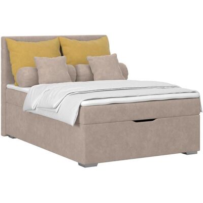 Möbelix , Cappuccino , Holz, Textil , H3 , 140x200 cm , Bettkasten, gepolstertes Kopfteil , Möbelix , Cappuccino , Holz, Textil , H3 , 140x200 cm , Bettkasten, gepolstertes Kopfteil ,