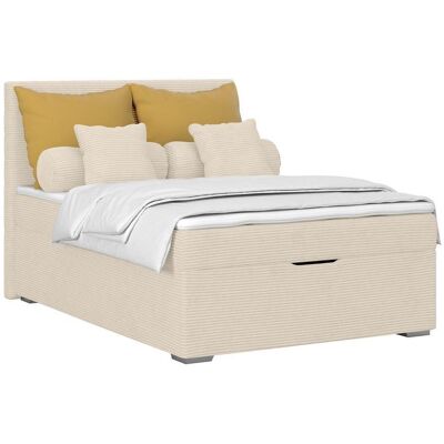 Möbelix , Creme , Holz, Textil , H3 , 140x200 cm , Bettkasten, gepolstertes Kopfteil , Möbelix , Creme , Holz, Textil , H3 , 140x200 cm , Bettkasten, gepolstertes Kopfteil ,