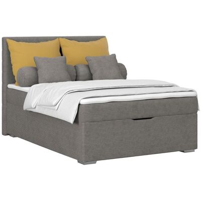 Möbelix , Anthrazit , Holz, Textil , H3 , 140x200 cm , Bettkasten, gepolstertes Kopfteil , Möbelix , Anthrazit , Holz, Textil , H3 , 140x200 cm , Bettkasten, gepolstertes Kopfteil ,